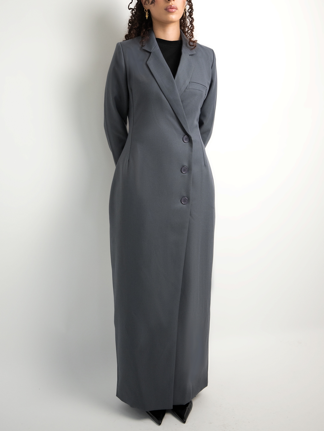 Azari Blazer Dress | Stormy Grey