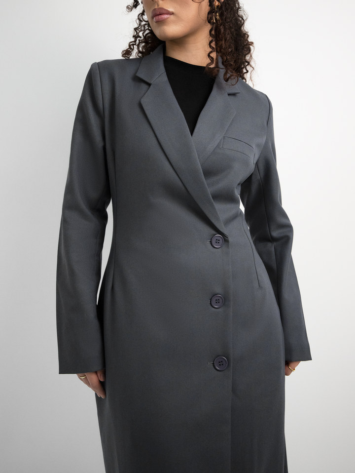 Azari Blazer Dress | Stormy Grey